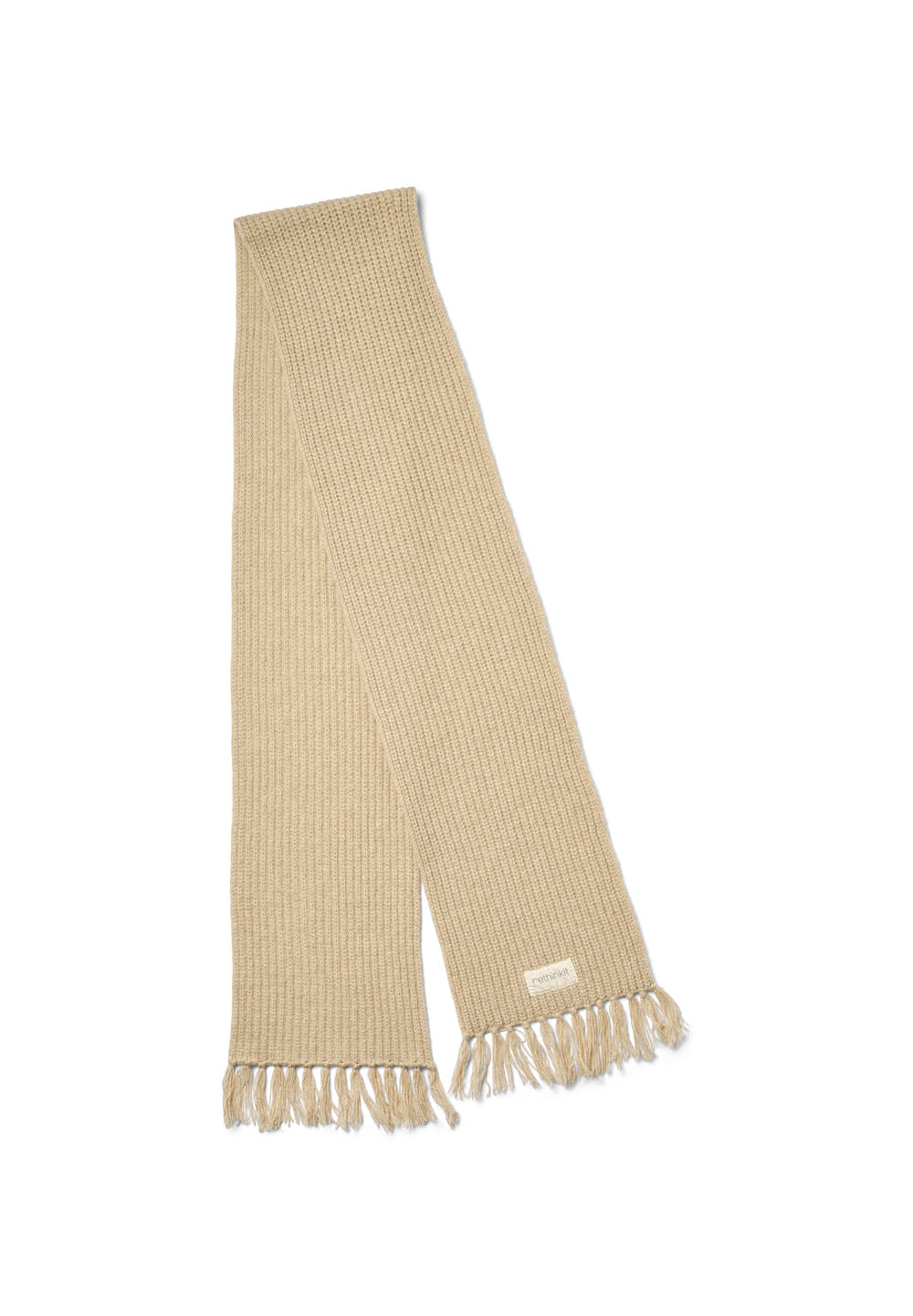 Rethinkit Knitted Scarf Fringes Chamonix Accessory 9529 fossil melange