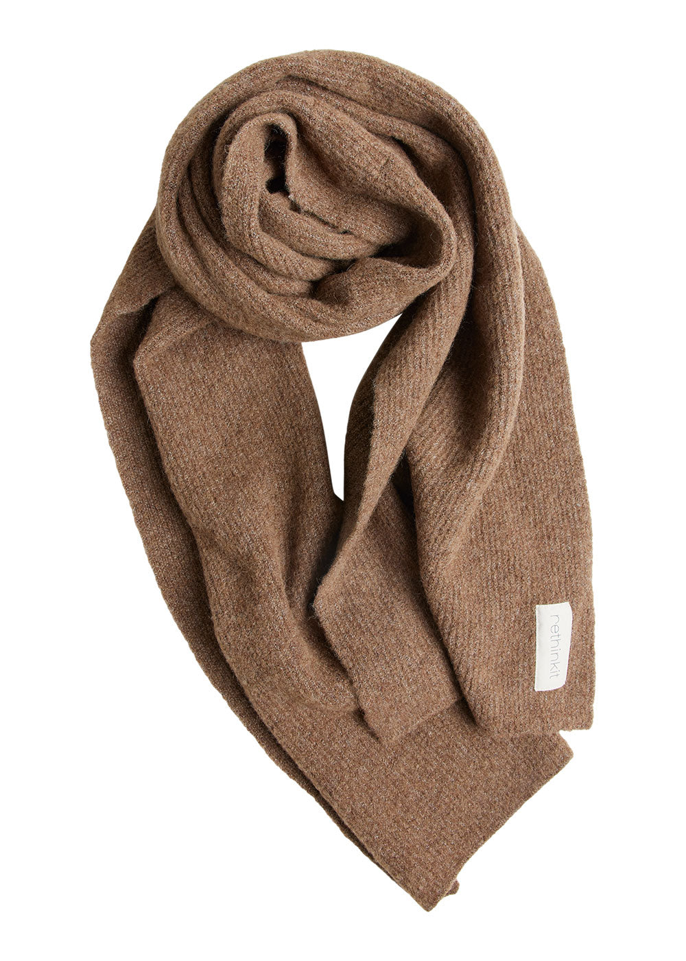 Rethinkit Knitted Wool Wide Scarf SNUG Accessory 3237 warm melange brown