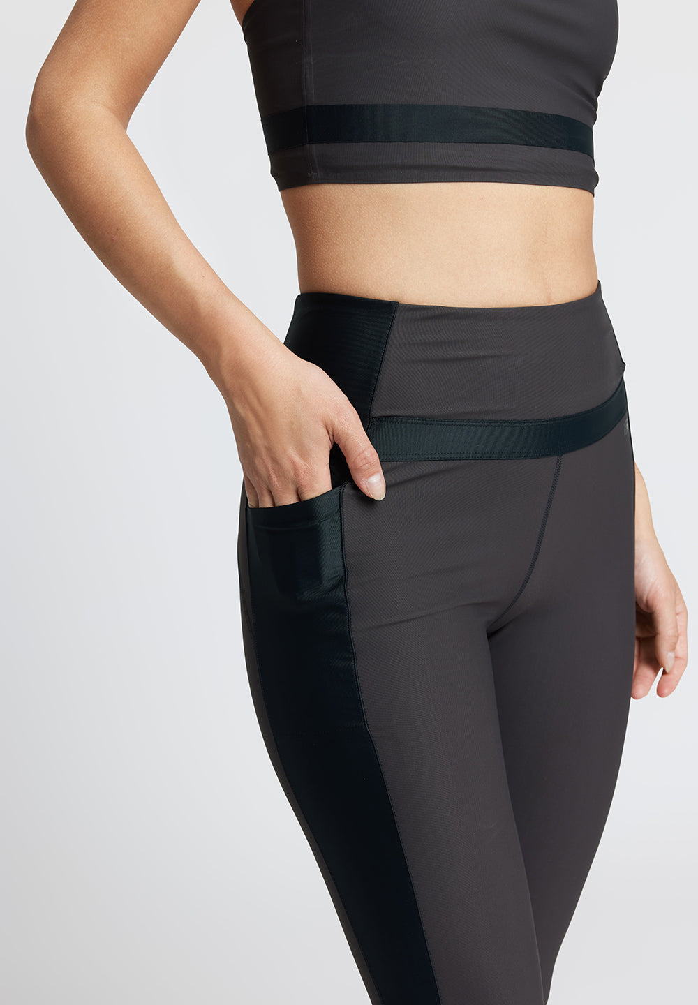 Rethinkit Blocked Tights Bibis 9/10 Tights 0022 almost black