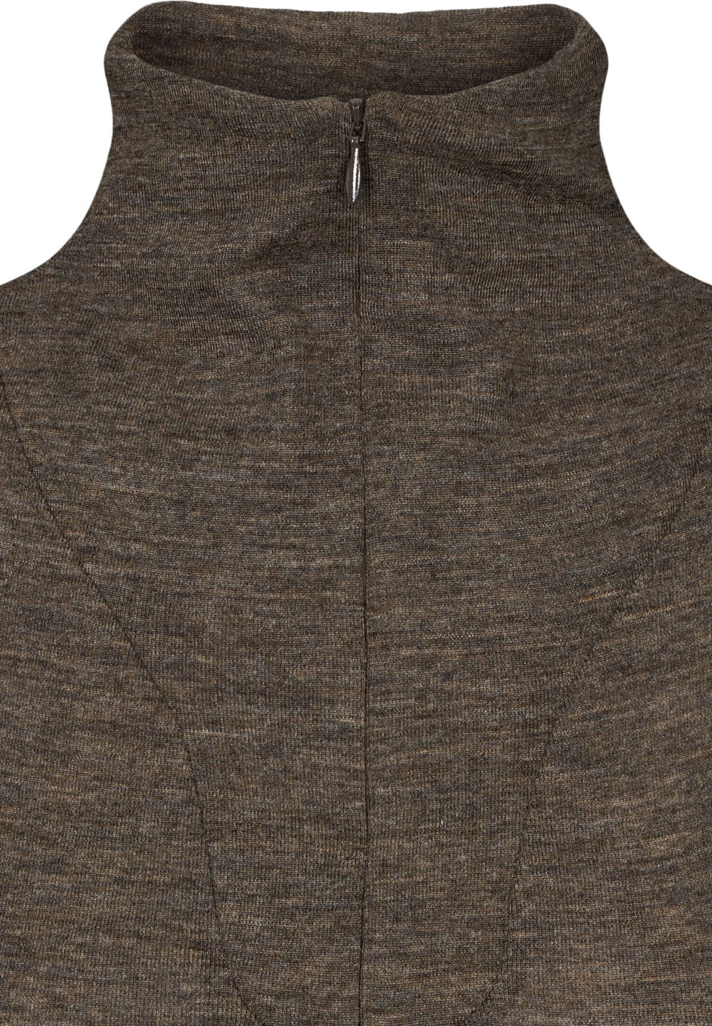 Rethinkit Merino Wool Half Zip Haze Haft Zip 9537 dark brown melange