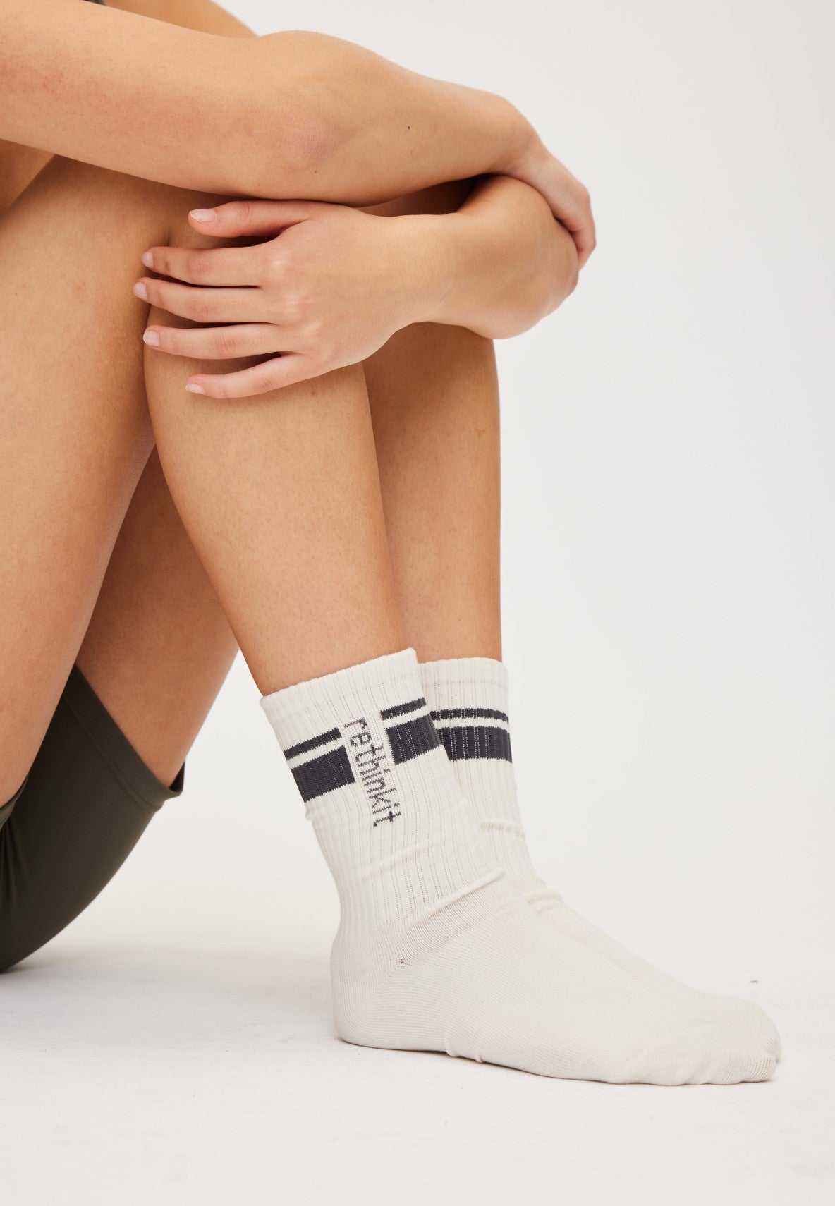 Rethinkit Rethinkit Striped Crew Sock 2pack Accessory 1099 ink almost black