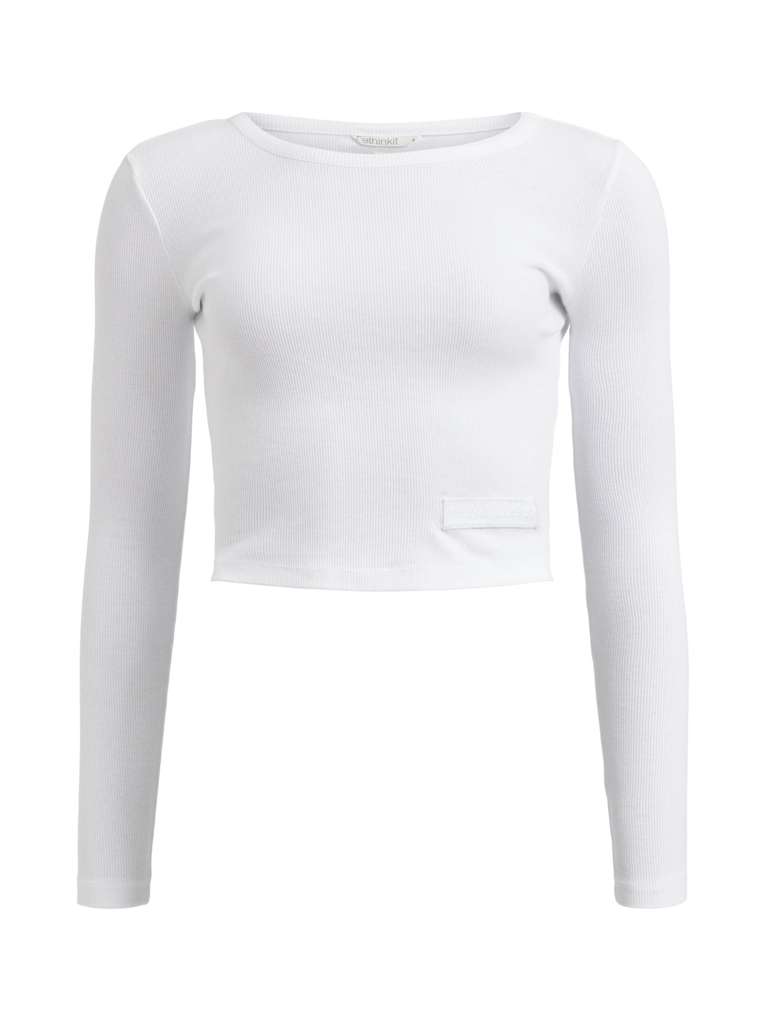 Rethinkit Soft rib crop tee Key Tee 0364 white