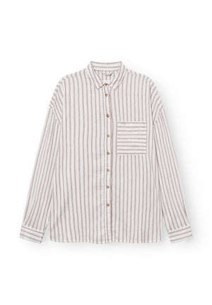 Rethinkit Stribet Skjorte PJ Shirts and Blouses 0076 warm grey stripe