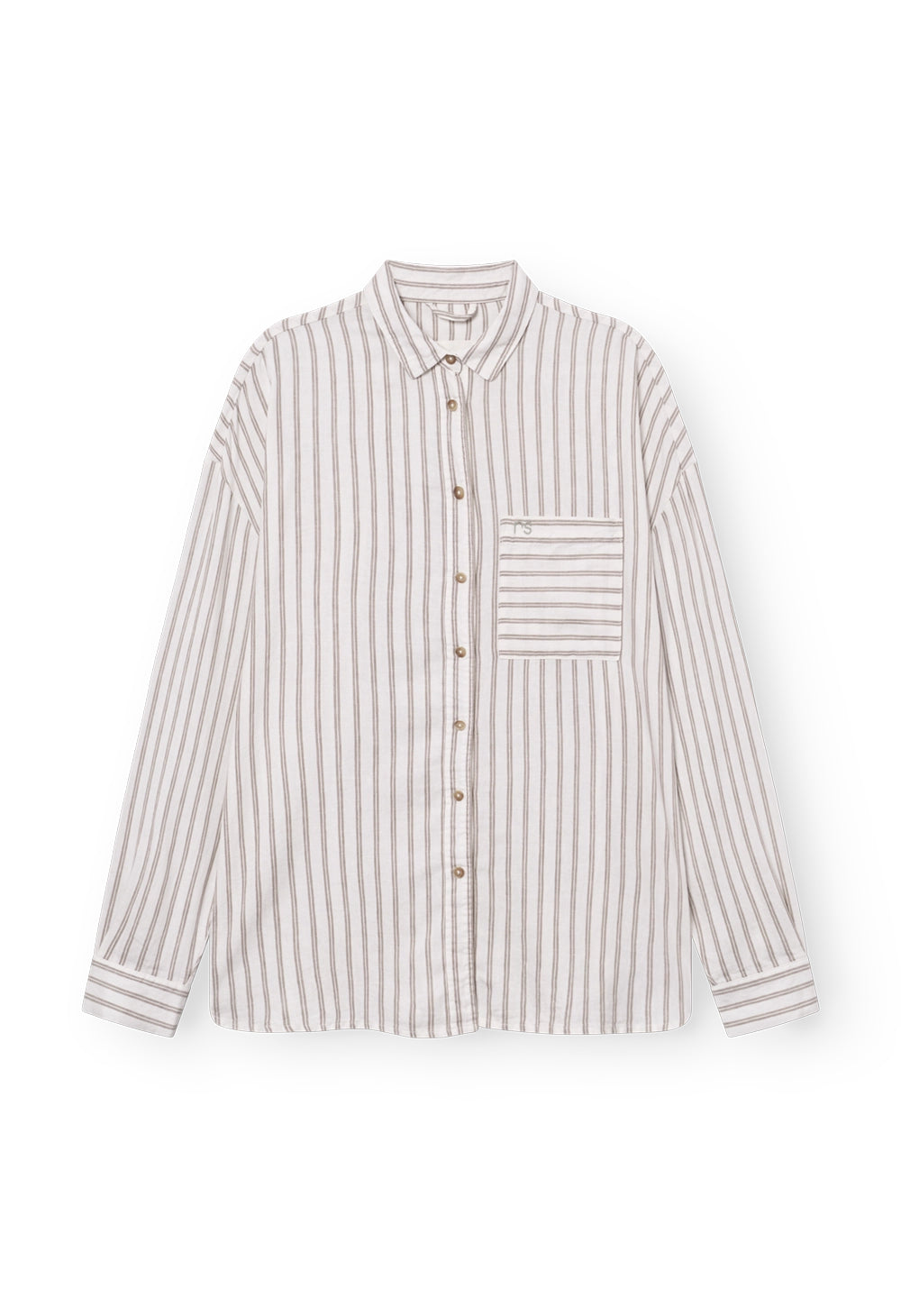 Rethinkit Stribet Skjorte PJ Shirts and Blouses 0076 warm grey stripe