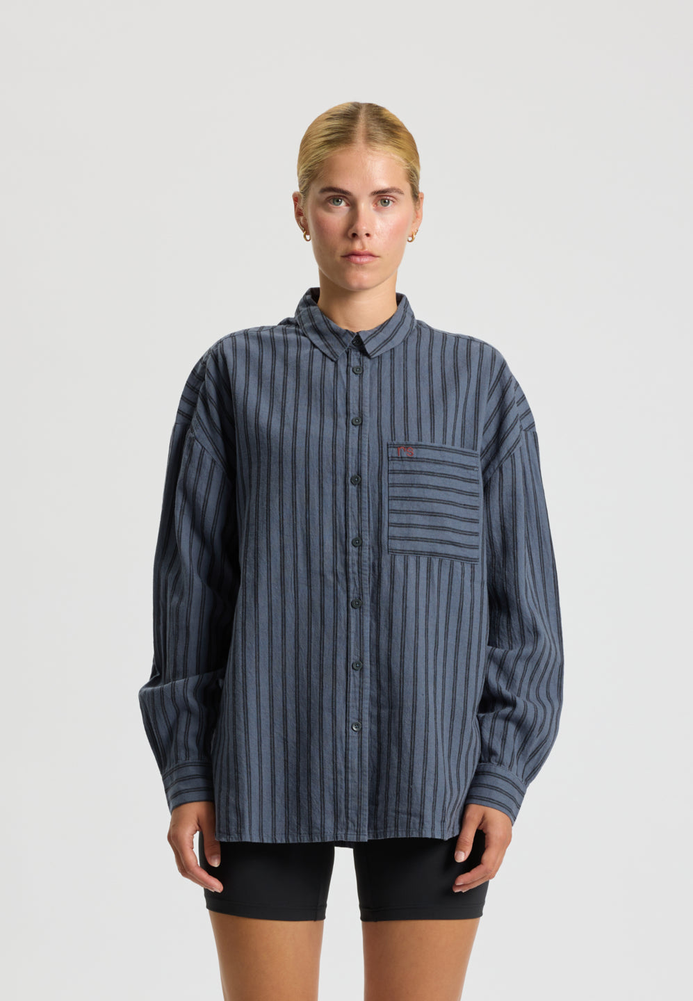 Rethinkit Stribet Skjorte PJ Shirts and Blouses 1198 blue toned stripe