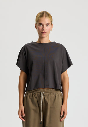 Rethinkit Tee Short Raw Edges Caen Tee 0022 almost black