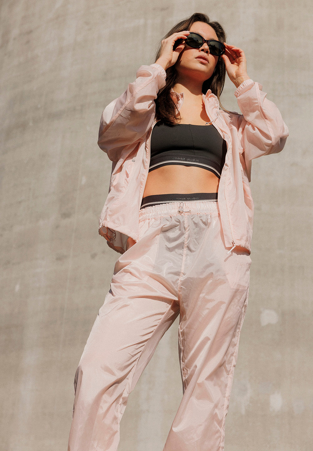 Rethinkit Track Bukser Paris See Trough Trousers 2564 transparent peach