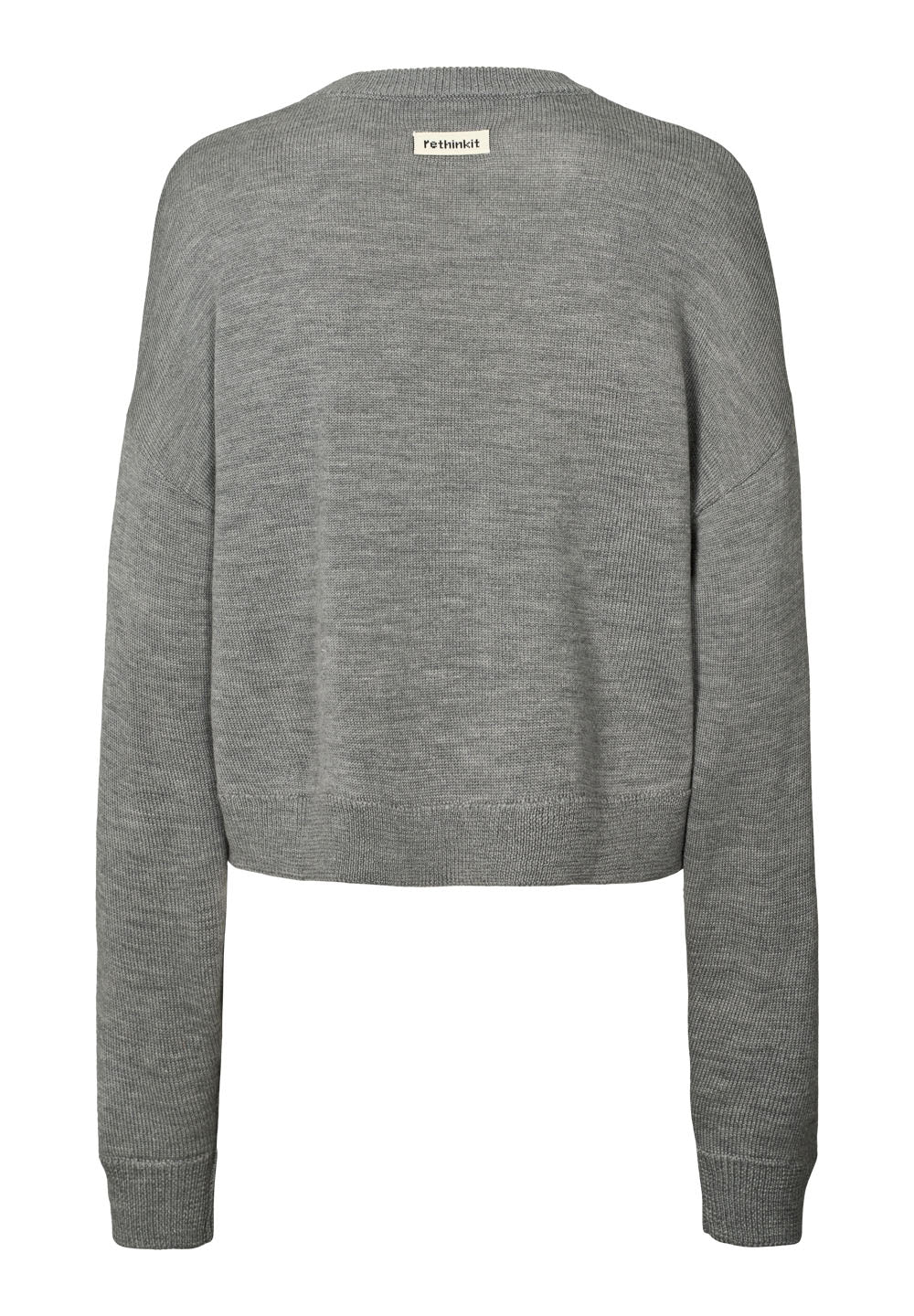 Rethinkit Wool Crew Logo Keep Me Pullover 0220 light melange grey