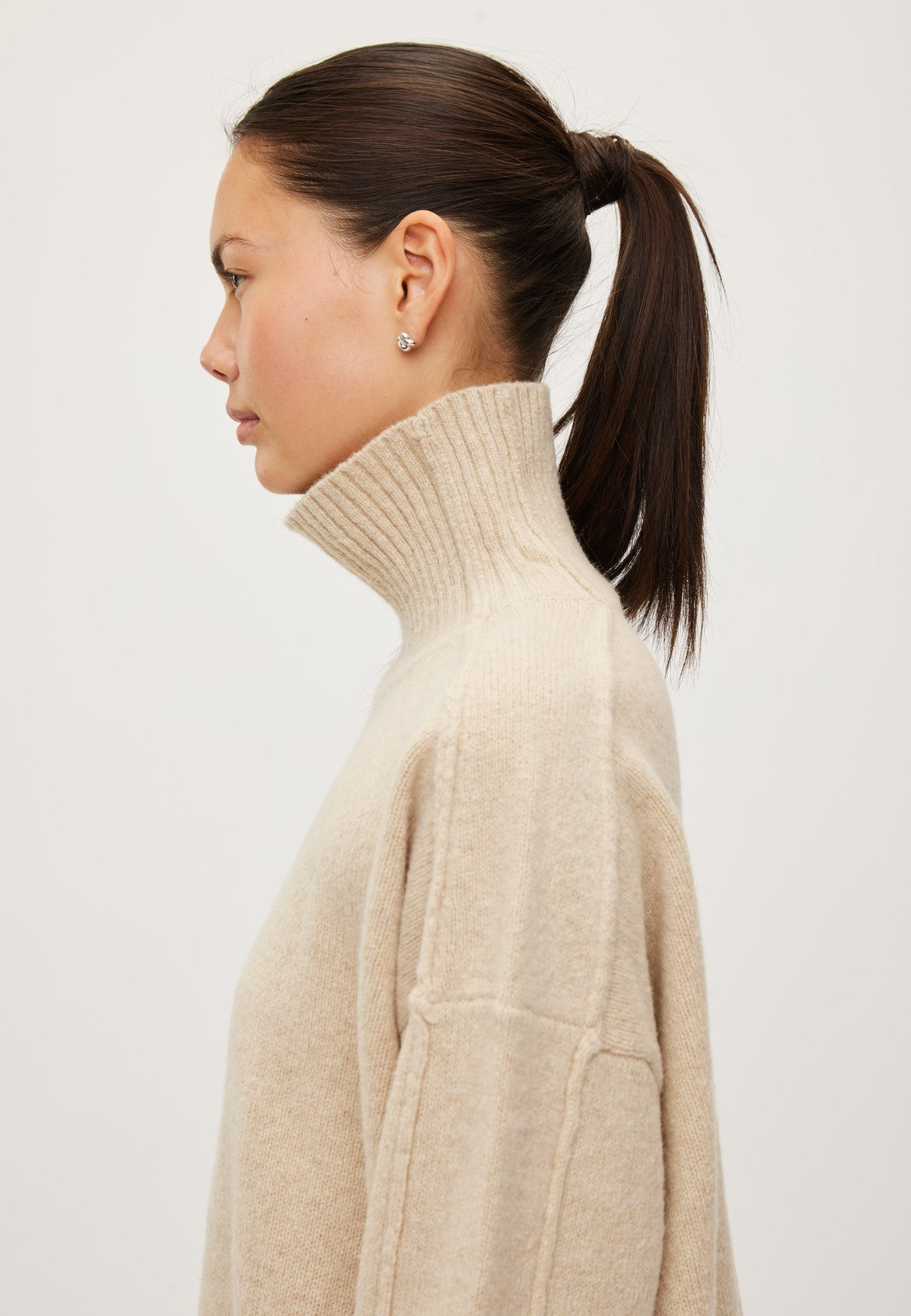 Rethinkit Wool Knit Sweater Chamonix Pullover 9529 fossil melange