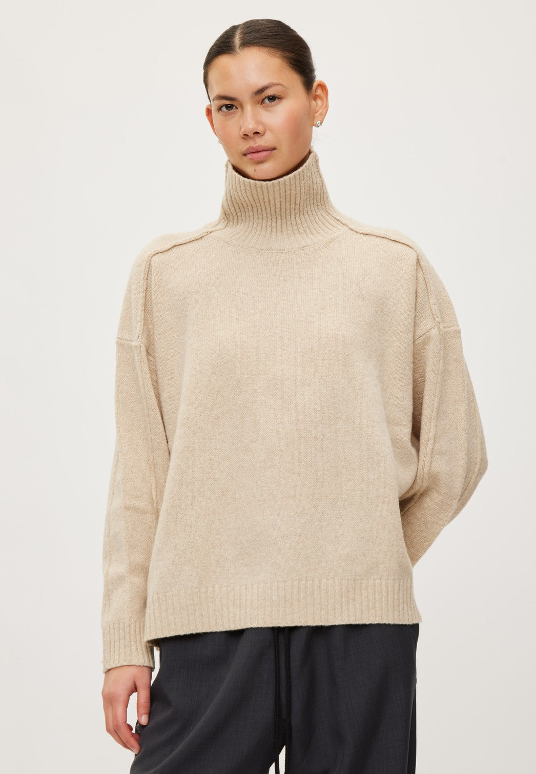 Rethinkit Wool Knit Sweater Chamonix Pullover 9529 fossil melange