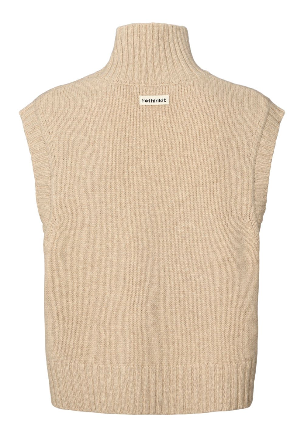 Rethinkit Wool Knit Vest Chamonix Vest 9529 fossil melange
