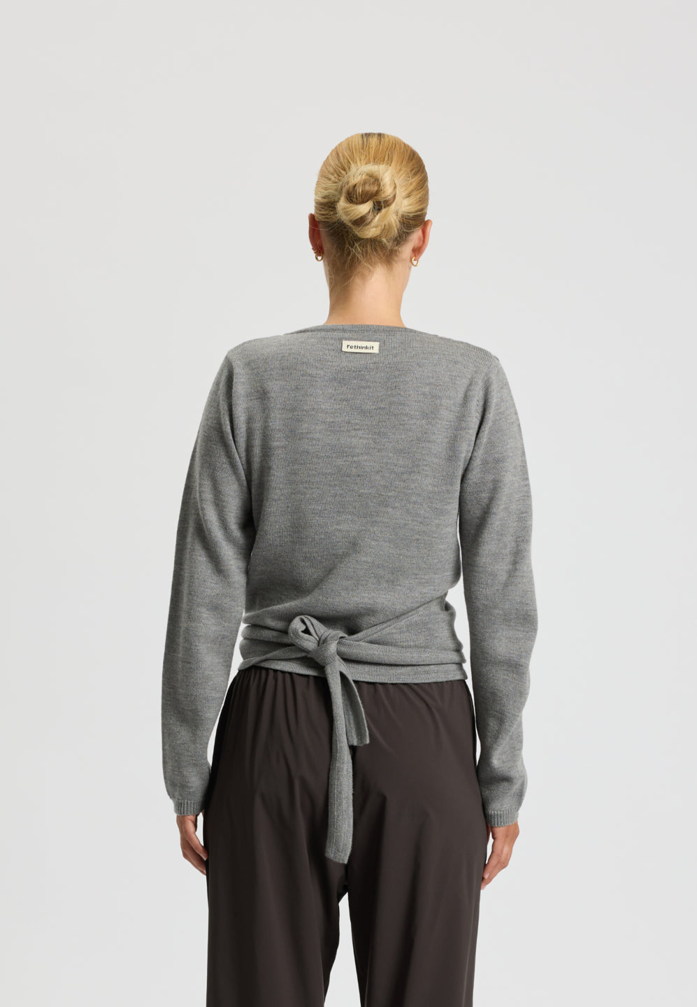 Rethinkit Wool Wrap Cardigan Keep Me Cardigan 0220 light melange grey