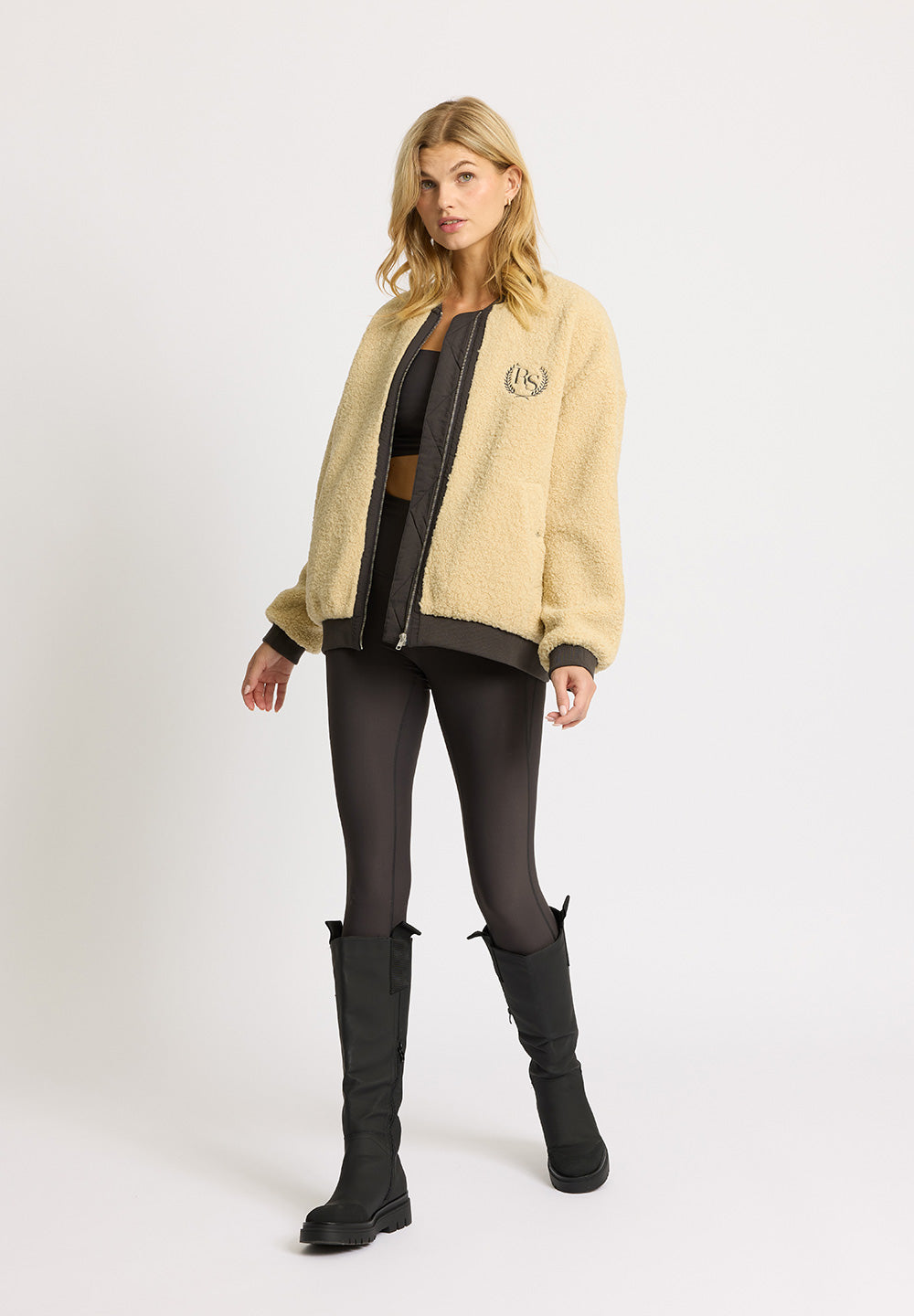 Rethinkit Bomber Jacket Pile 2 FUZZY Jackets 3356 sandshell