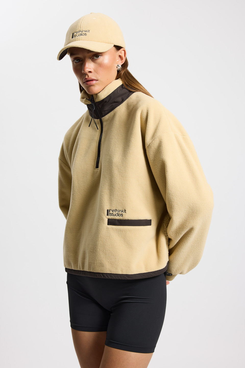 Rethinkit Fleece Half Zip Terra Sweatshirt 3356 sandshell