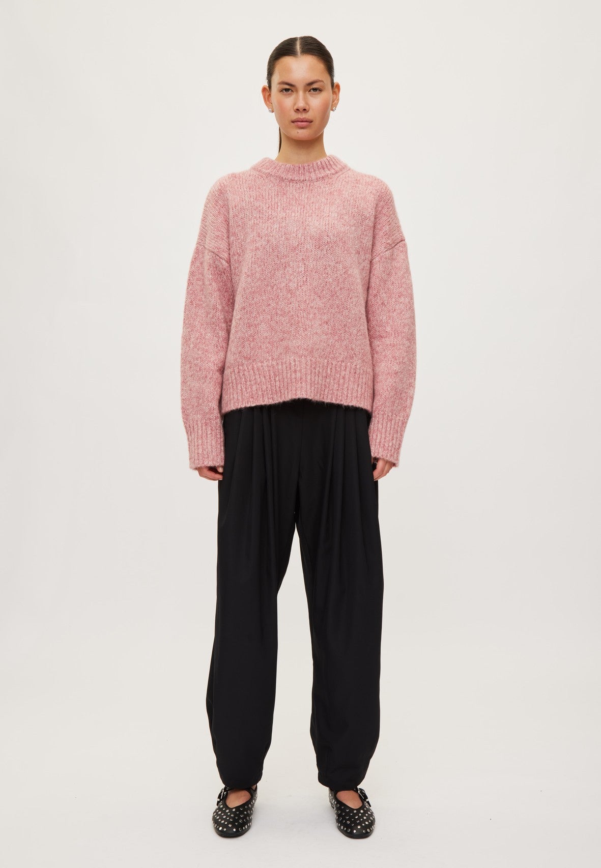 Rethinkit Knit Round Neck Slope Pullover 9530 snowberry melange