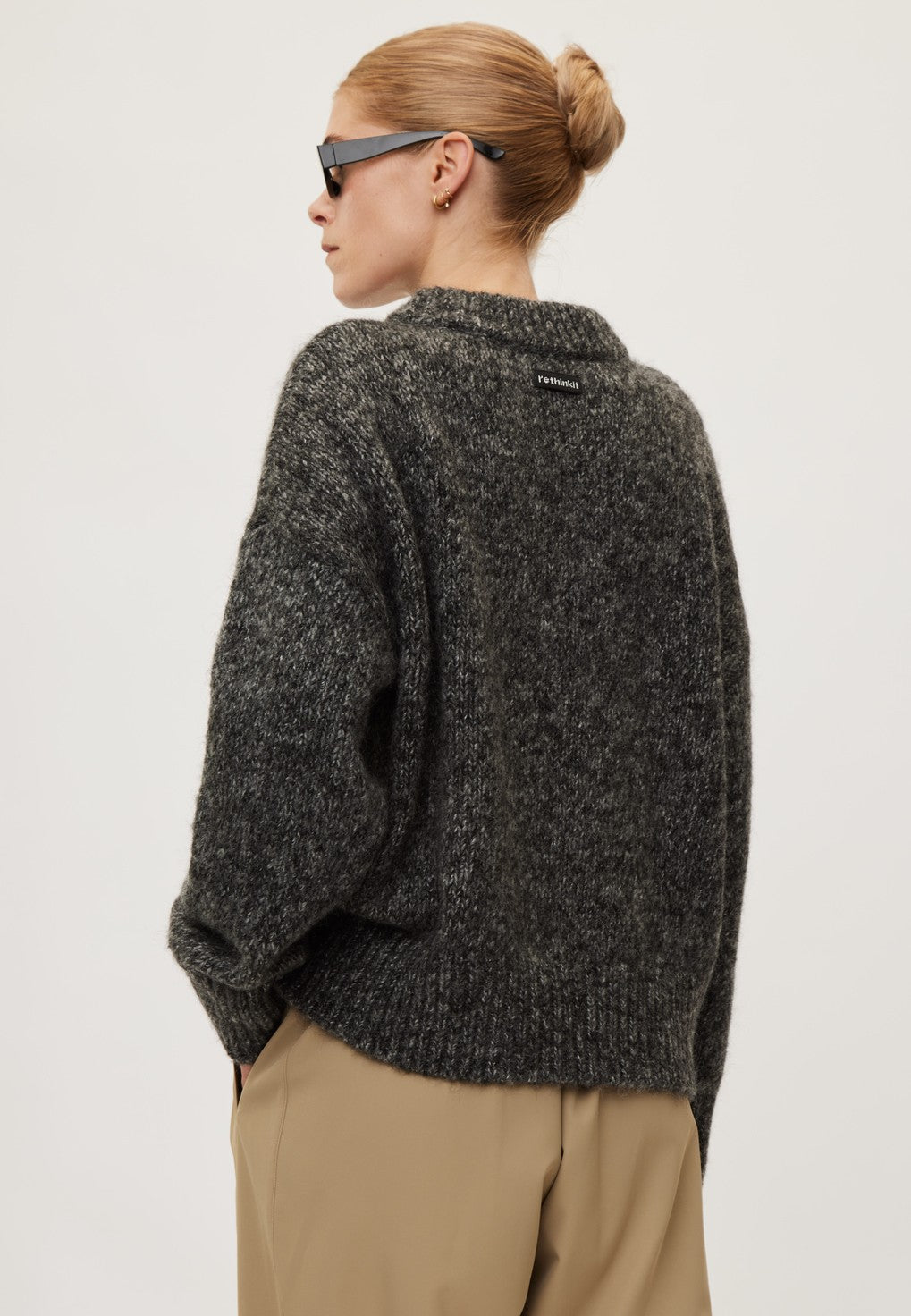 Rethinkit Knit Round Neck Slope Pullover 9541 charcoal melange