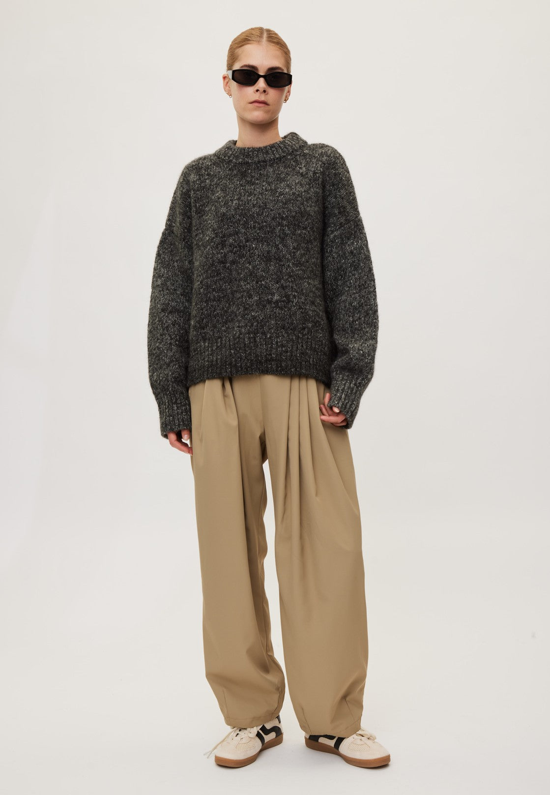 Rethinkit Knit Round Neck Slope Pullover 9541 charcoal melange