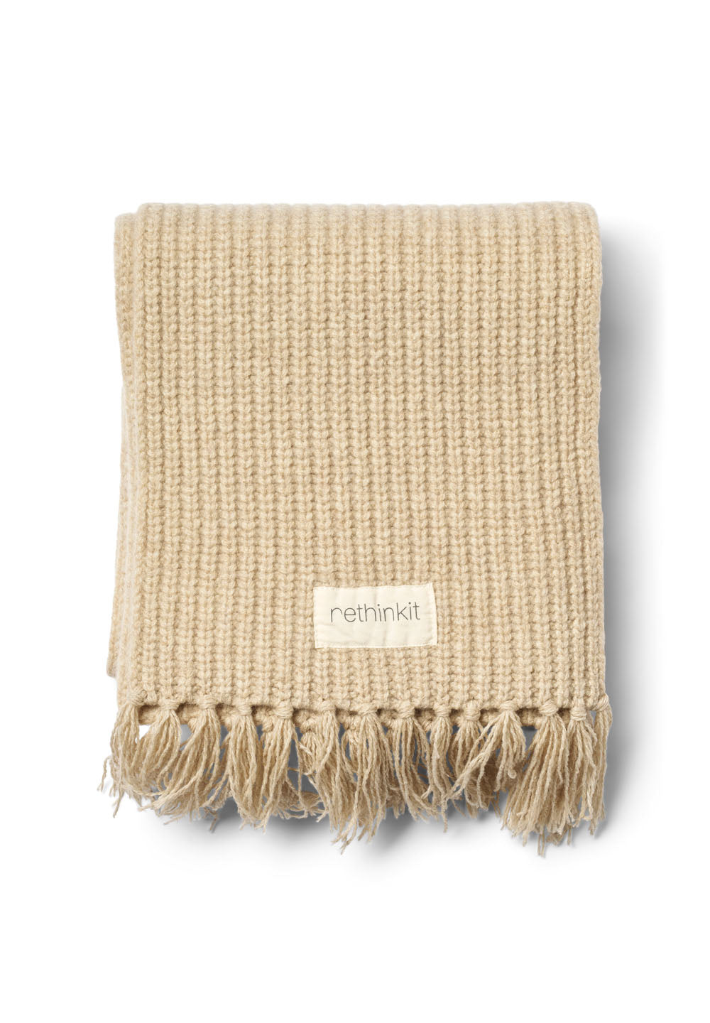 Rethinkit Knitted Scarf Fringes Chamonix Accessory 9529 fossil melange