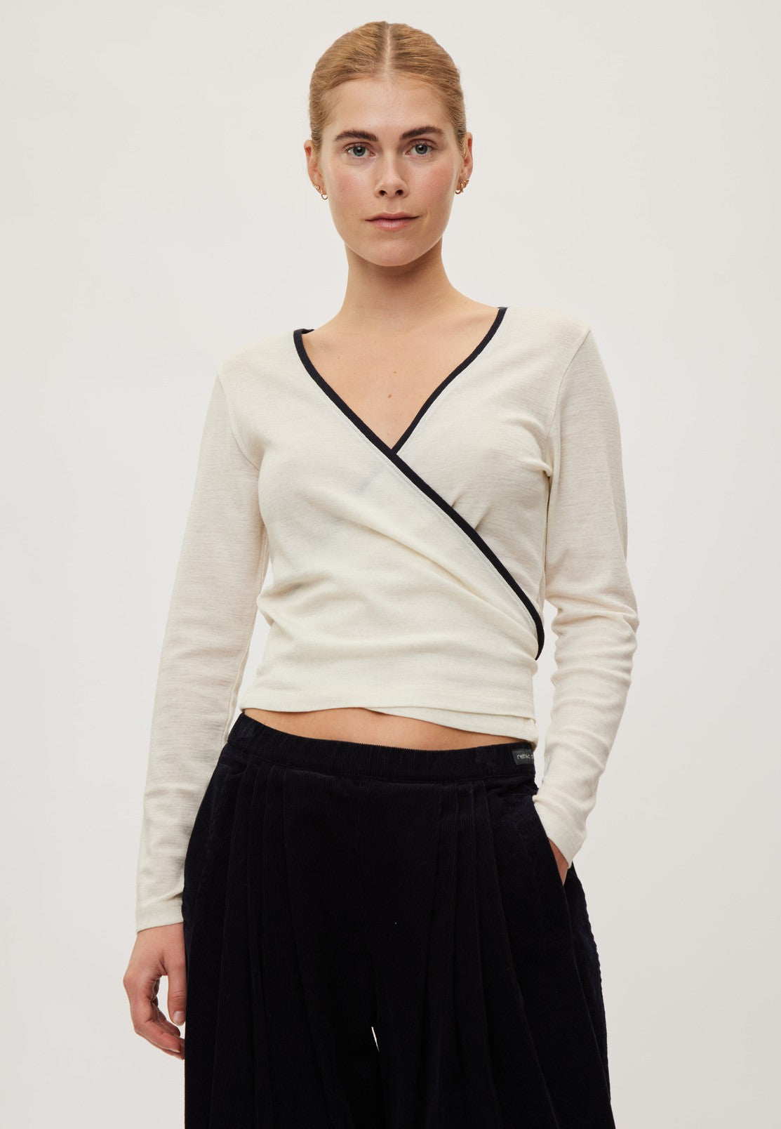 Rethinkit Merino Wool Wrap Cardigan Haze Cardigan 9535 eggshell melange