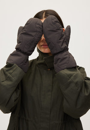 Rethinkit Quilted Mittens Field Country Accessory 0022 almost black