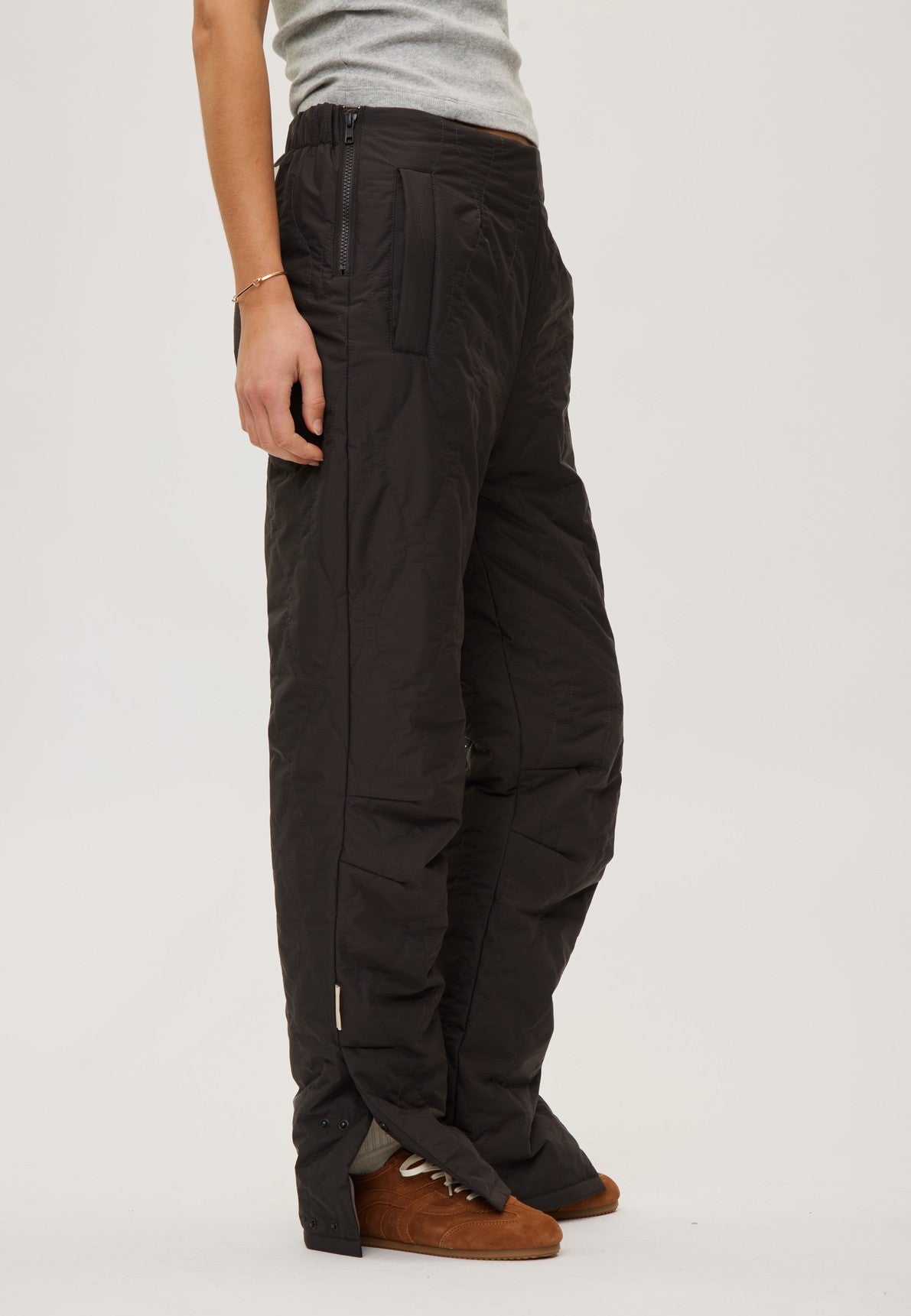 Rethinkit Quilted Trousers Field Trousers 0022 almost black