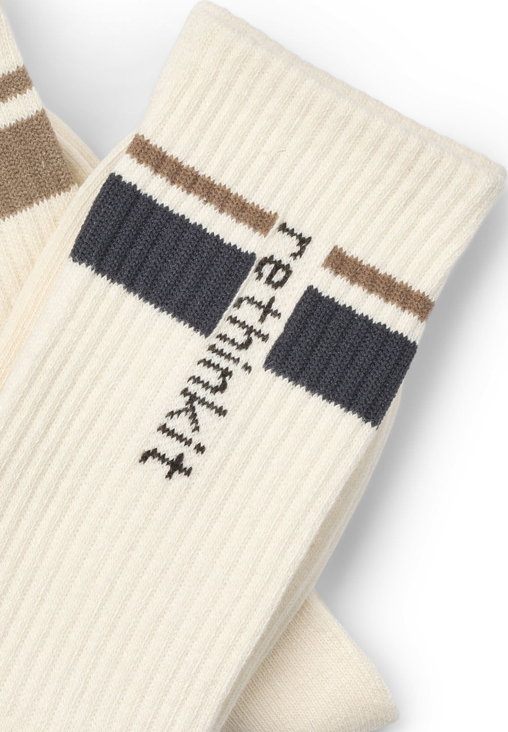 Rethinkit Rethinkit Striped Crew Sock 2pack Accessory 1088 ink mocha