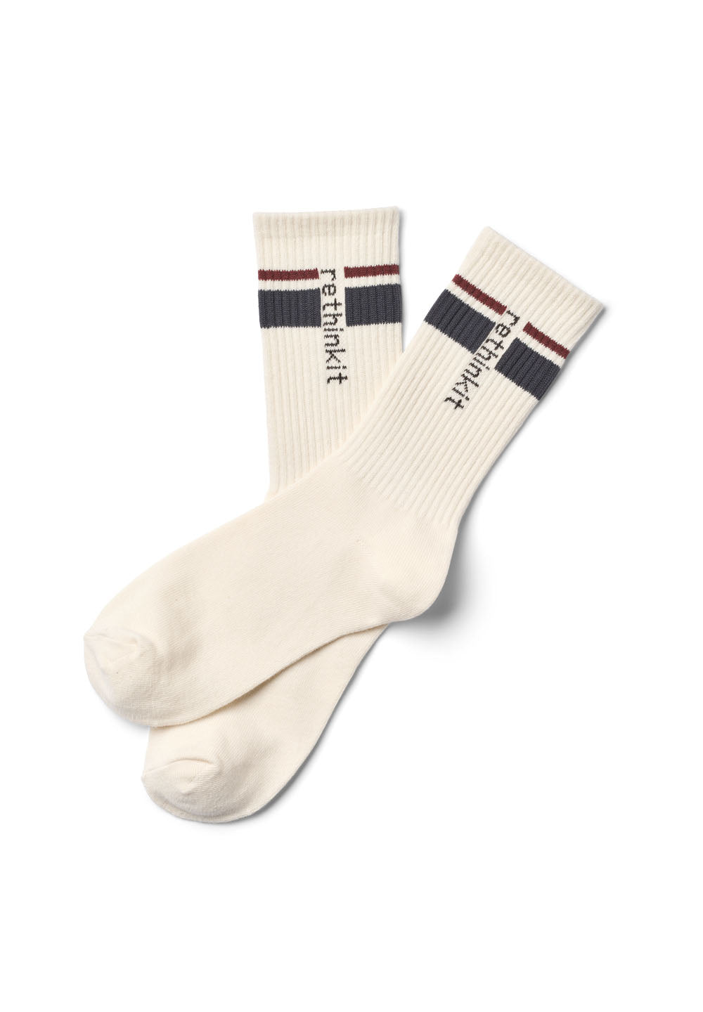 Rethinkit Rethinkit Striped Crew Sock 2pack Accessory 1099 ink almost black