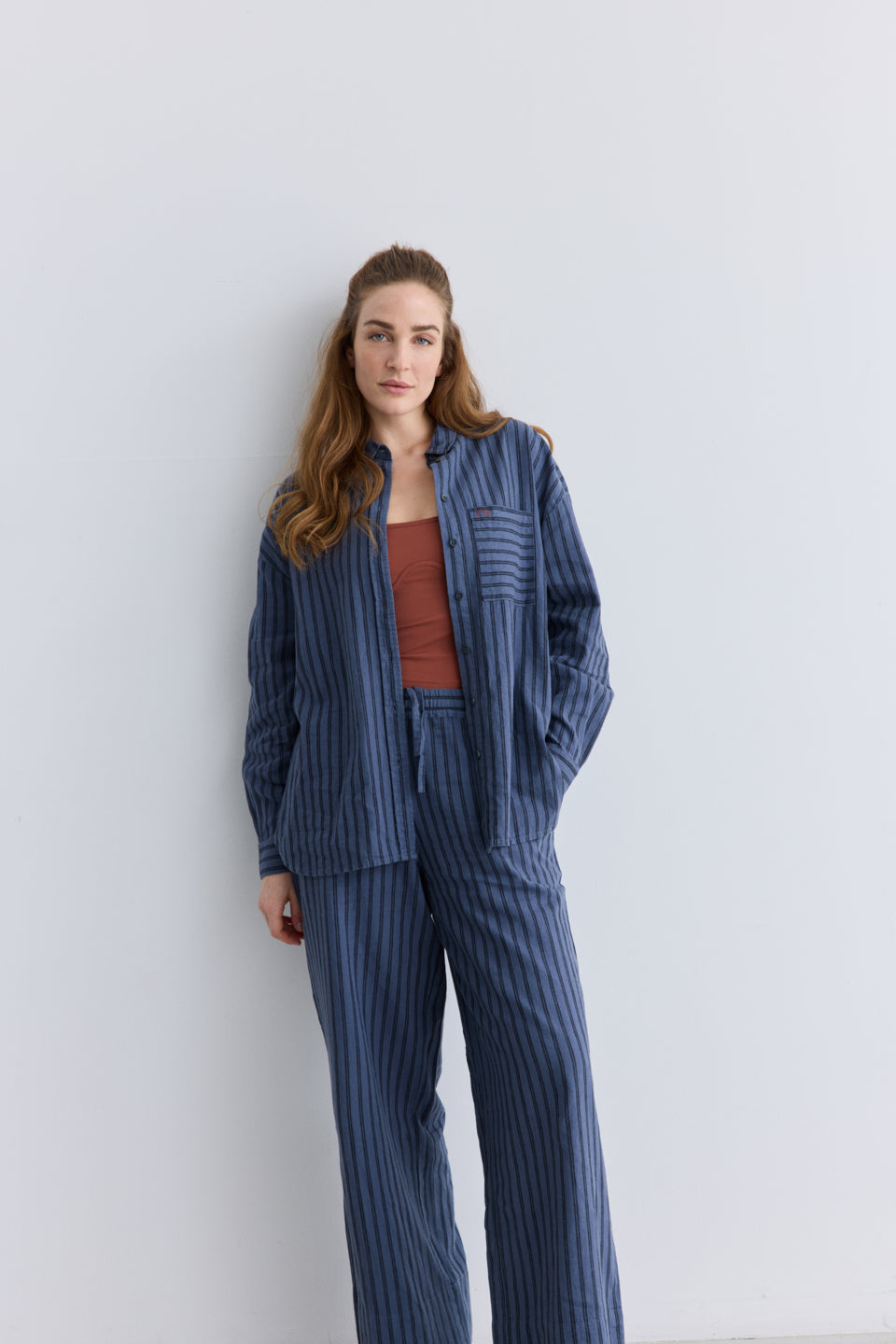 Rethinkit Stribet Skjorte PJ Shirts and Blouses 1198 blue toned stripe