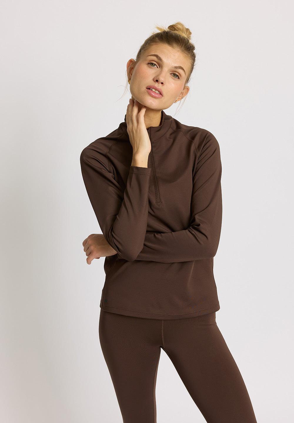 Rethinkit Verbier half zip Shirts and Blouses 3031 hot fudge