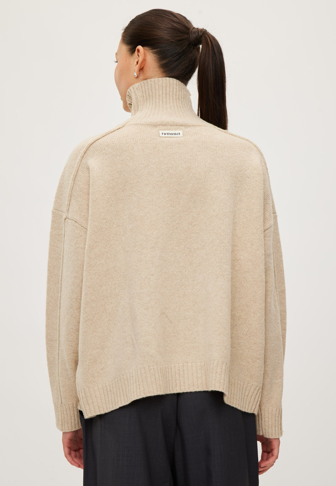 Rethinkit Wool Knit Sweater Chamonix Pullover 9529 fossil melange