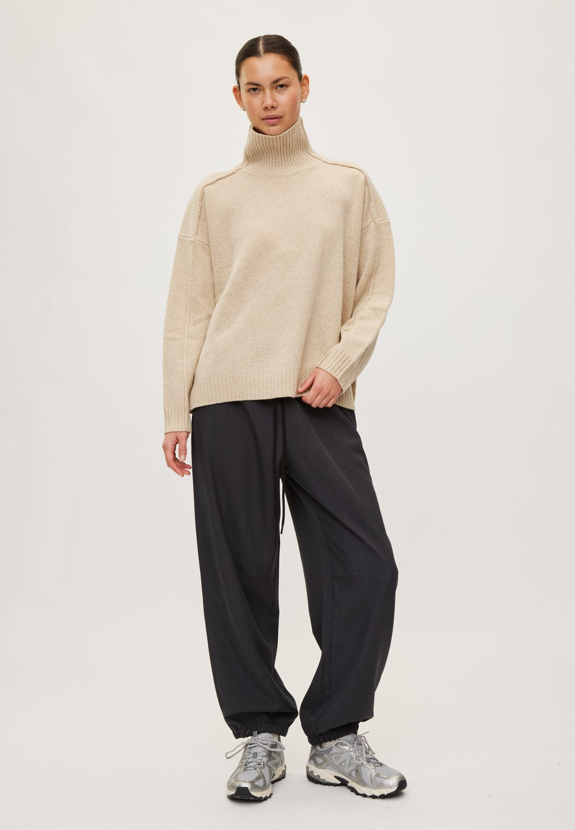 Rethinkit Wool Knit Sweater Chamonix Pullover 9529 fossil melange