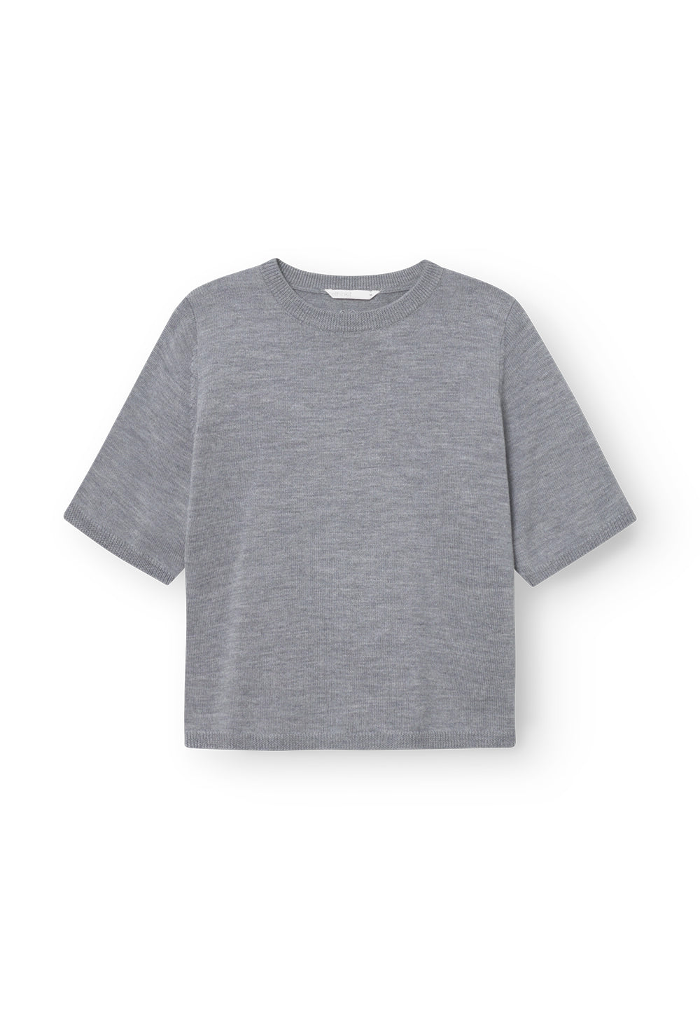 Rethinkit Wool Short Sleeve Keep Me Knitted Tops 0220 light melange grey