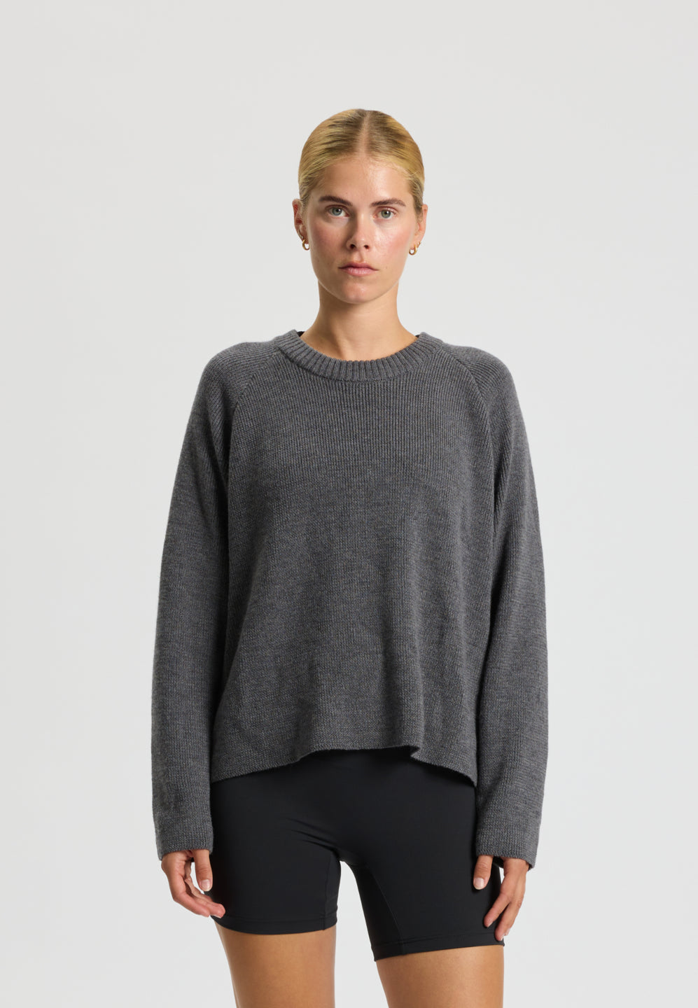 Rethinkit Wool Sweater Oslo Knitted Tops 0107 dark melange grey
